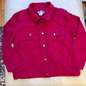 Coldwater Creek red/pink tencel jean jacket